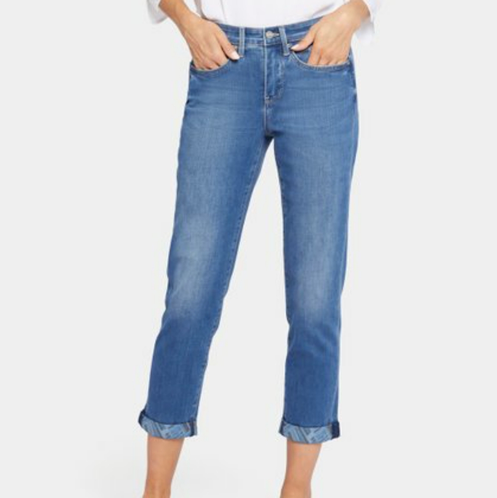 NYDJ Girlfriend Jeans Plus Size Capri's Denim 16W NEW Lovesick Medium Wash - Picture 10 of 12